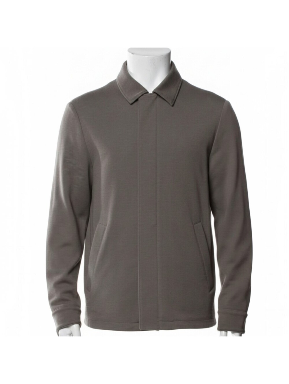 Loro Piana Virgin Wool Zip Front Sweater Jacket Mens Medium Gray Luxury Designer